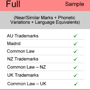 Image for Full Search : AUS & NZ TM Searching - Sample Report