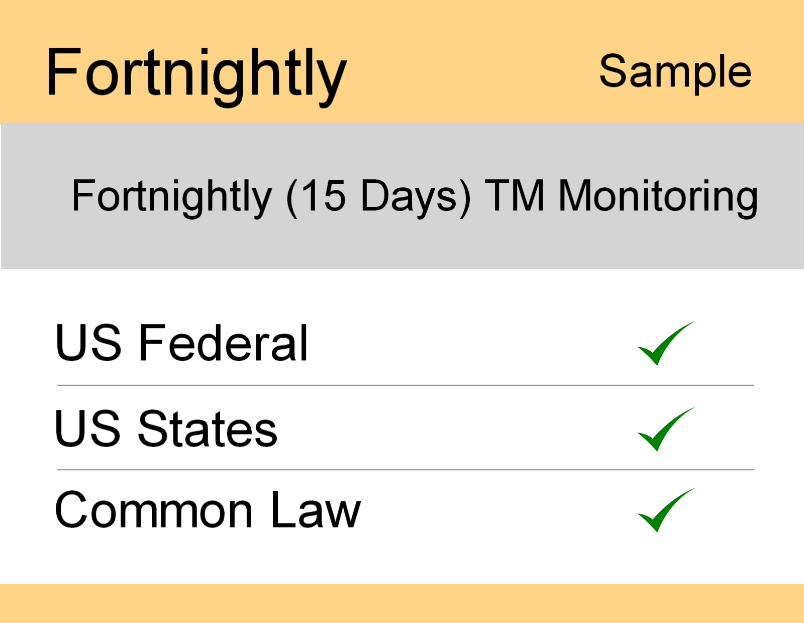 Image for Fornightly : Fortnightly : US TM Monitoring - Sample Report