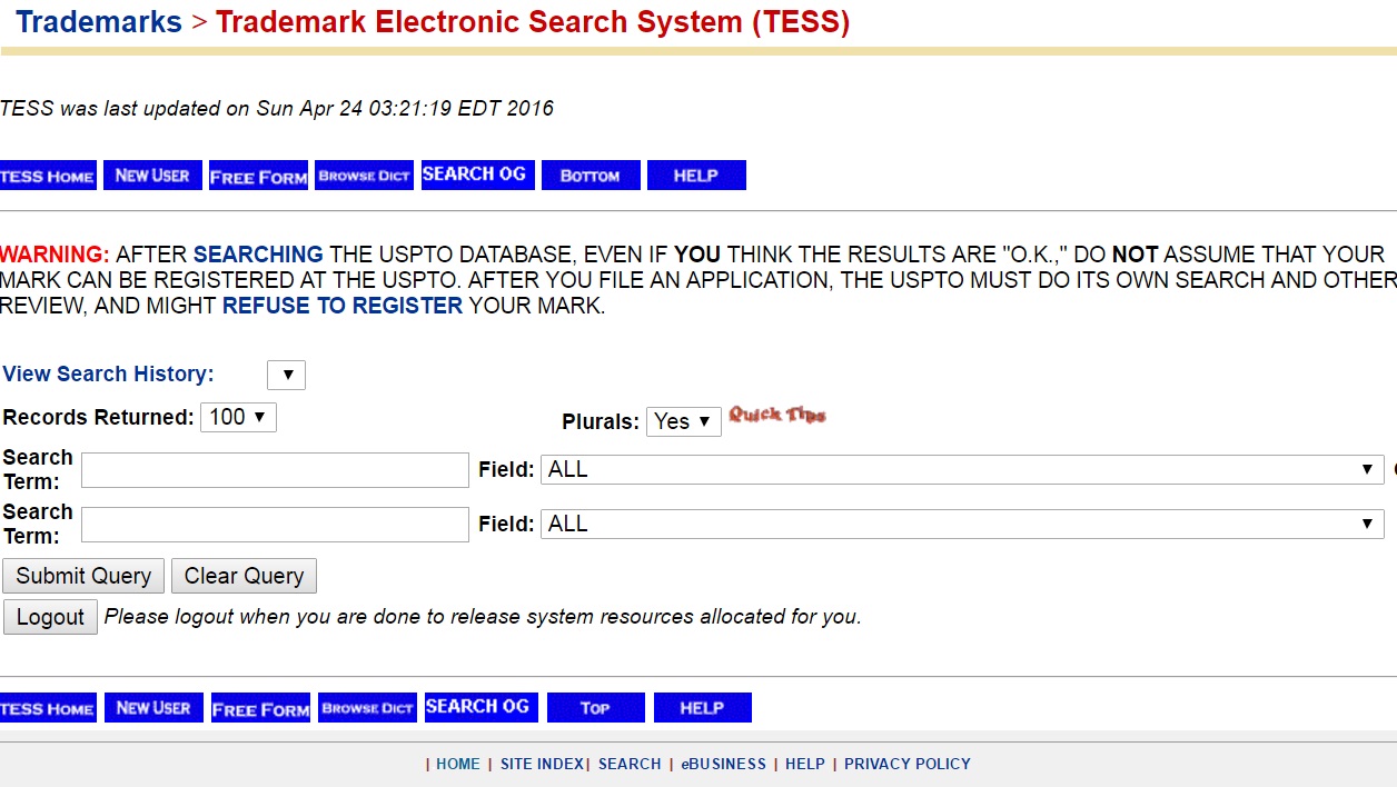 patent and trademark search