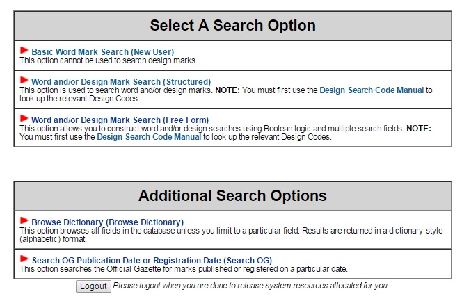 Uspto trademark shop search