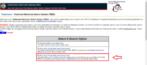 Fig 4. Selection of search option on TESS