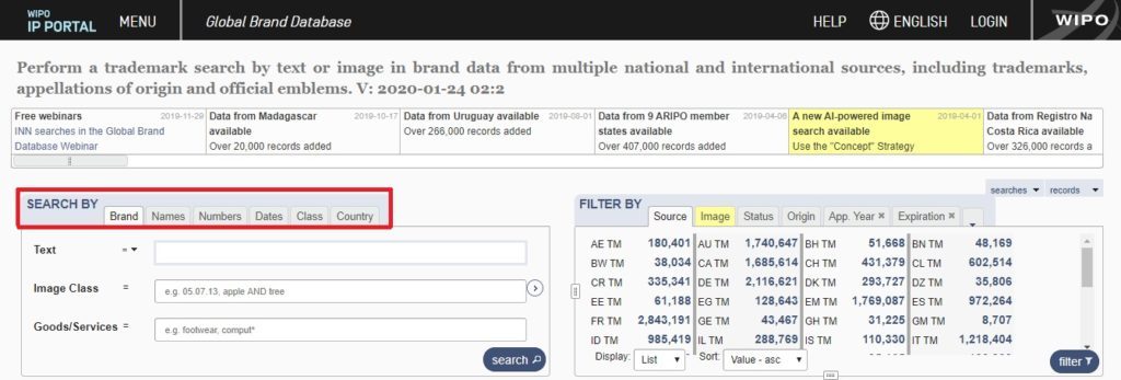 Fig3(a). How to carry out Global Trademark Search on the WIPO Website 