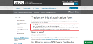 Trademark Initial Application Form