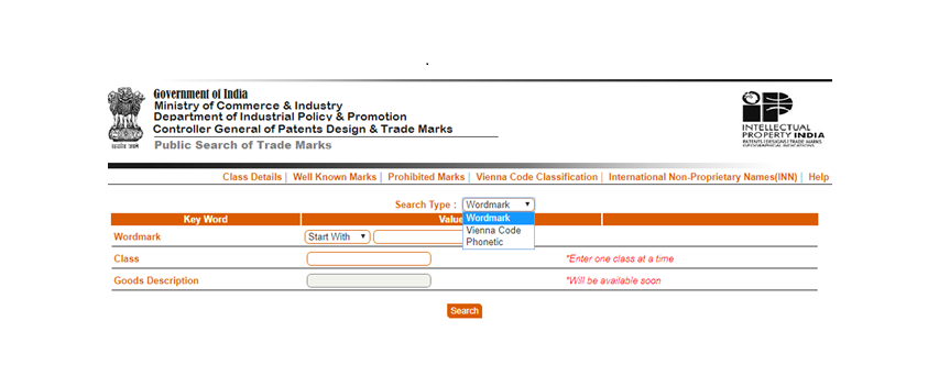 Trademark search clearance india